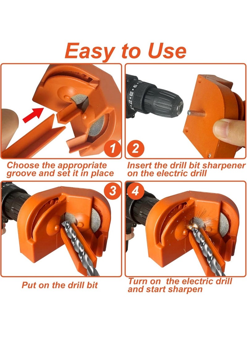 Drill Sharpener, Portable Drill Sharpener, Multi-purpose Drill Sharpener with 4 Grinding Wheels, Suitable for All Drill Bits - Image 5