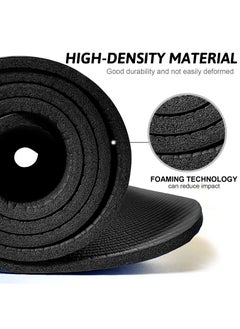 SKY-TOUCH Black 10mm Yoga Mat – 180x60 cm Extra Thick, Non-Slip Cushion for Ultimate Comfort, Stability & Support in Yoga, Pilates, Gymnastics, Stretching & Full Body Workouts  - Image 2