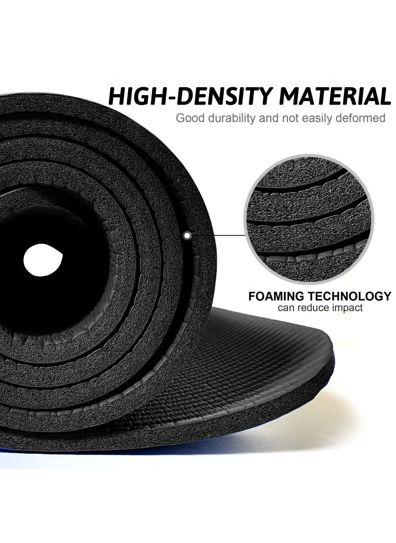 SKY-TOUCH Black 10mm Yoga Mat – 180x60 cm Extra Thick, Non-Slip Cushion for Ultimate Comfort, Stability & Support in Yoga, Pilates, Gymnastics, Stretching & Full Body Workouts  - Image 2