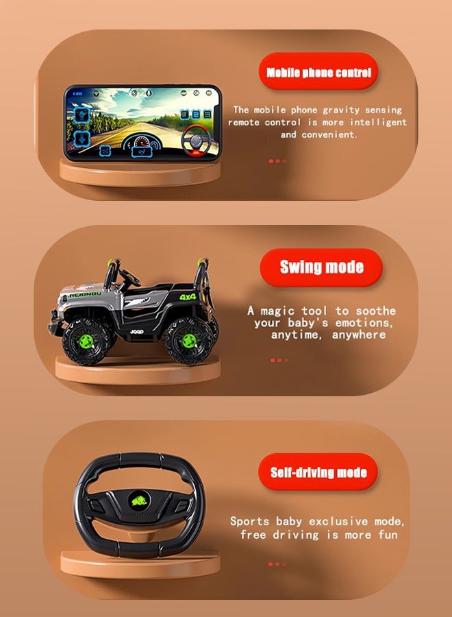 DESINO 12V Kids Ride On Toy, Mini Truck, Electric Play Car w/Parent Remote Control, 4-Wheel Suspension, LED Lights, 2 Speeds, Functional Horn, 3.1MPH Max Speed (Red)) - Image 5