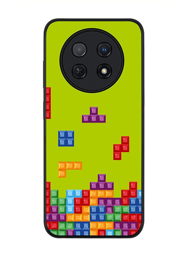 Stylizedd Rugged Black edge case for Huawei Nova Y91 4G  Huawei Enjoy 60X, Slim fit Soft Case Flexible Rubber Edges Anti Drop TPU Gel Thin Cover -  Tetris (Green) - Image 1