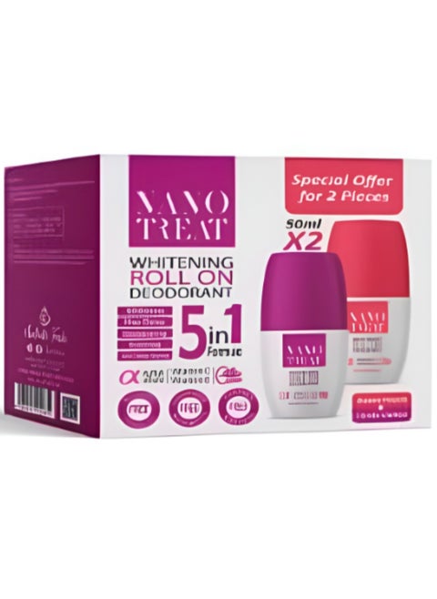 Nano Treat Whitening Roll On Rose Vanilla & Candy50mX2