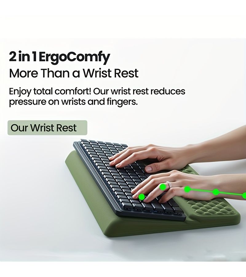 Ergonomic Keyboard And Mouse Wrist Rest Set Pink Detachable Memory Foam Palm Support With Gel Cushion Technology For Carpal Tunnel Syndrome Office Workers Gamers Programmers - Image 1