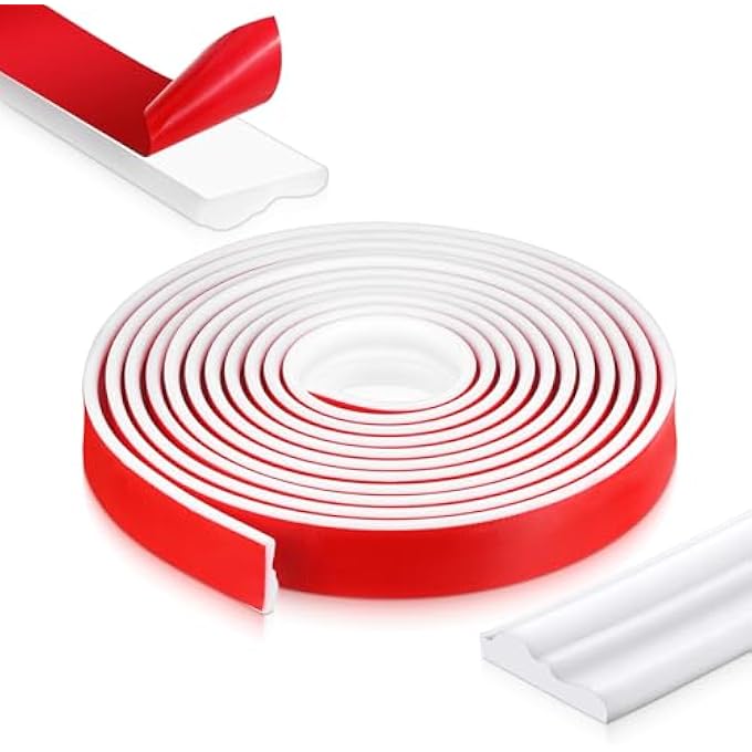 WALL TRIM PEEL AND STICK, 3D FLEXIBLE MOLDING TRIM, CHAIR RAIL MOULDING FOR WALLS SELF ADHESIVE FOR DIY HOME DECOR WALL PROTECTION CABINET BORDER MIRROR FRAME(19.68 FT X 1.57") - Image 1