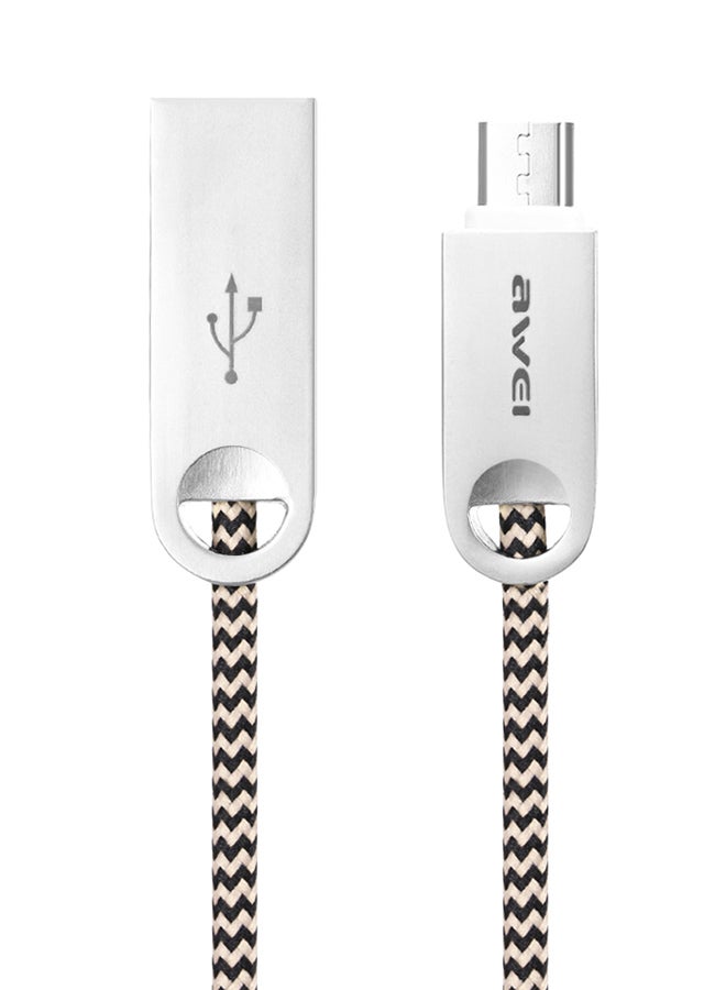 كابل شحن ومزامنة بيانات مضفر  بمنفذ Micro USB لأجهزة أندرويد تايرانت جولد