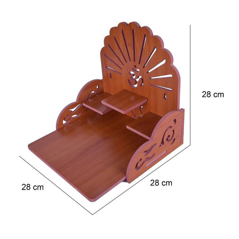 PRIMEFAIR Handmade Beautiful Wooden TempleHome TemplePuja MandirWall Hanging and Table Top Home Mandir TempleHome Art Craft Engineered Wood Home Wall Temple BROWN398 - Image 3