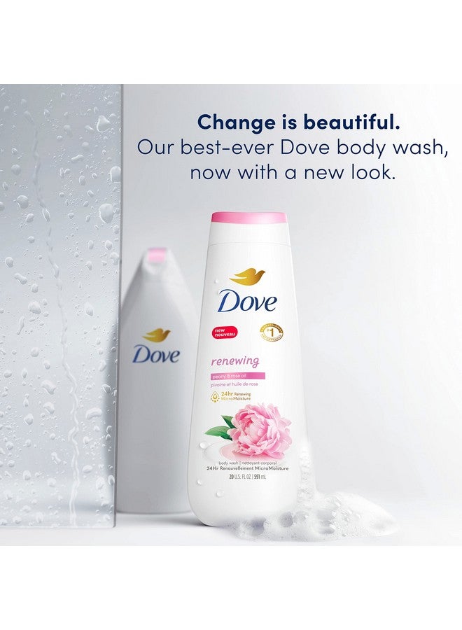Dove Body Wash 4 Count Renewing Peony and Rose Oil for Renewed, Healthy-Looking Skin Gentle Skin Cleanser with 24hr Renewing MicroMoisture 20 oz - Image 2