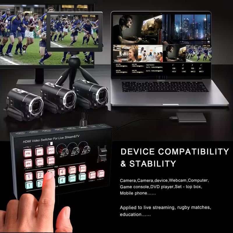 MICROWARE FHD 4 Channel hdmi Video Recorder Mixer for Live Streaming 4xhdmi usb3.0 switcher Video Recorder for Tapes osd Camera - Image 2