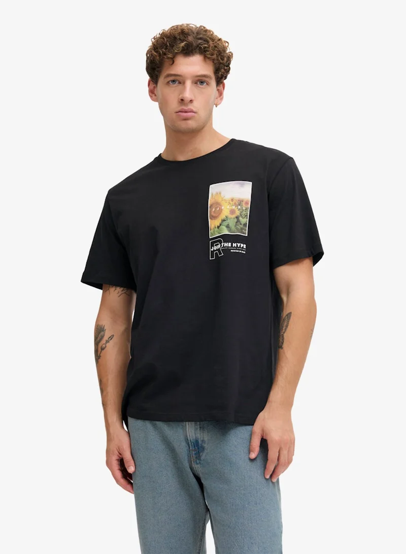 جاي جاي ريبل تيشيرت أساسي بياقة دائرية