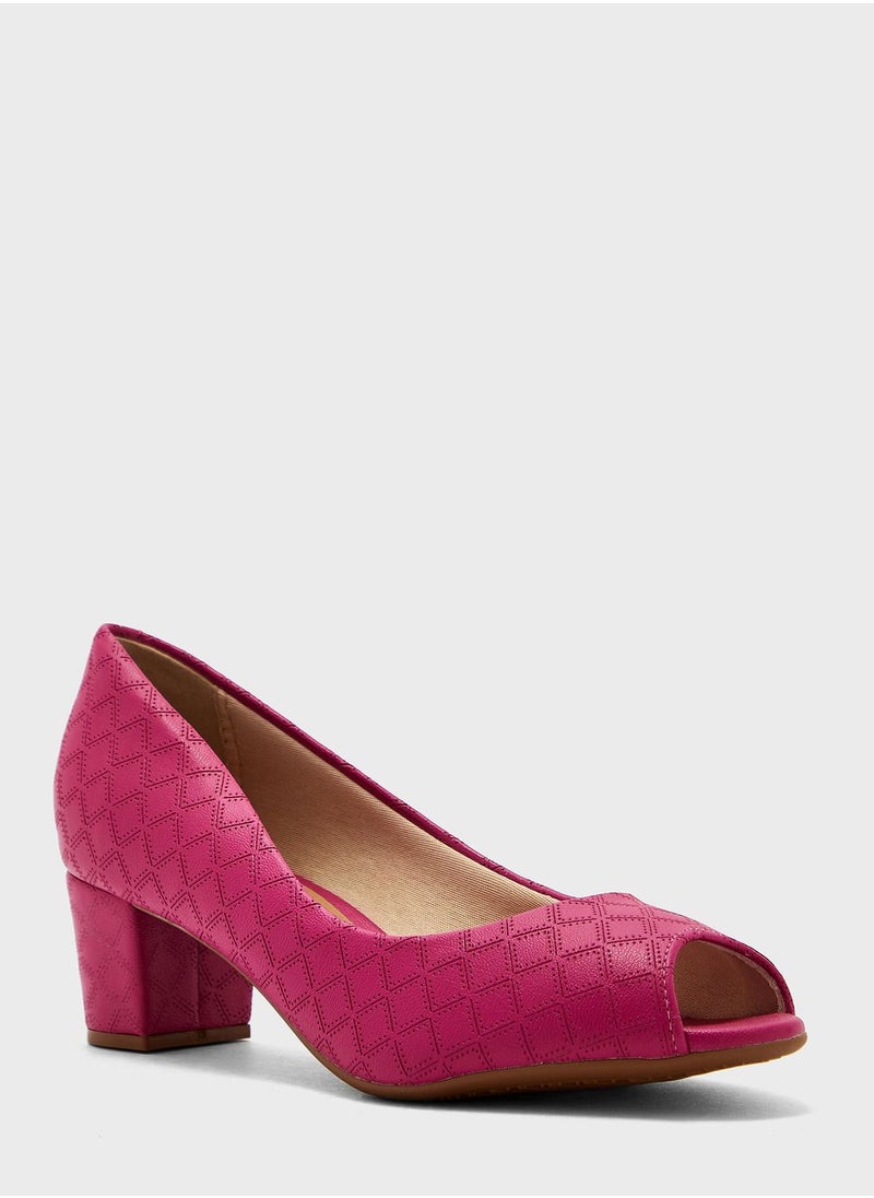 Beira Rio - Peep Toe Low Heel Sandals - Image 1