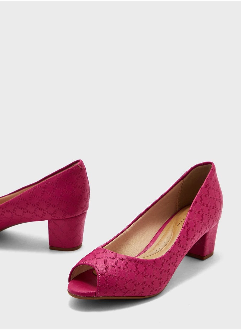 Beira Rio - Peep Toe Low Heel Sandals - Image 1