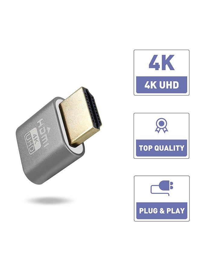 Peachjoy 4K HDMI Dummy Plug, High Resolution Virtual Monitor Display Emulator Adapter, Supports 3840x2160 60Hz, Ideal for DDC EDID, 3 Pcs - Image 2