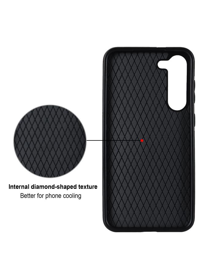 S-TOP Case For Samsung Galaxy S23 5G Rhombic PU Leather Phone Case with Ring Holder - Image 3