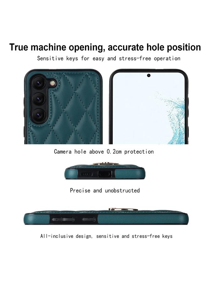 S-TOP Case For Samsung Galaxy S23 5G Rhombic PU Leather Phone Case with Ring Holder - Image 4
