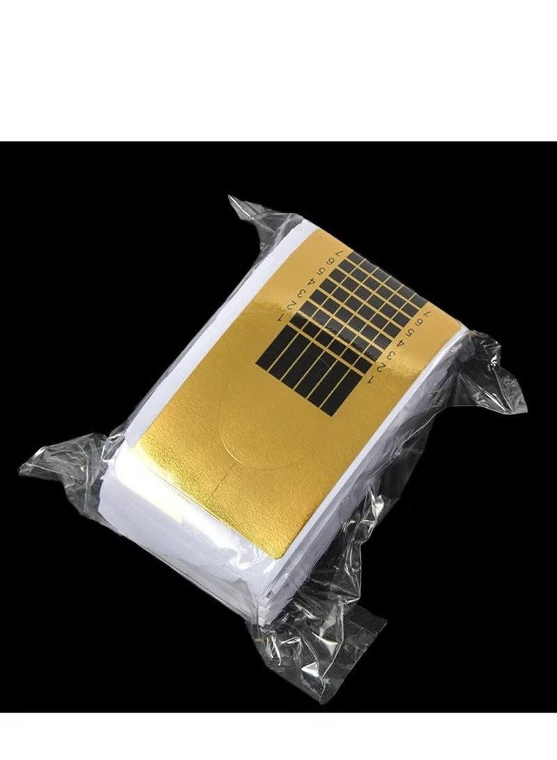 100 قطعة من أشكال الأظافر المستطيلة الذهبية المتينة مع دليل ذاتي اللصق ونصائح لملحقات الأظافر للأشعة فوق البنفسجية - مثالية لعشاق DIY والمتعلمين - Image 5