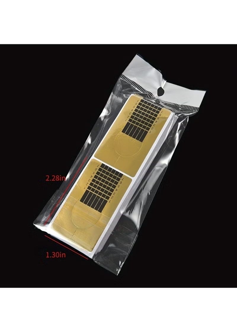 100 قطعة من أشكال الأظافر المستطيلة الذهبية المتينة مع دليل ذاتي اللصق ونصائح لملحقات الأظافر للأشعة فوق البنفسجية - مثالية لعشاق DIY والمتعلمين - Image 3