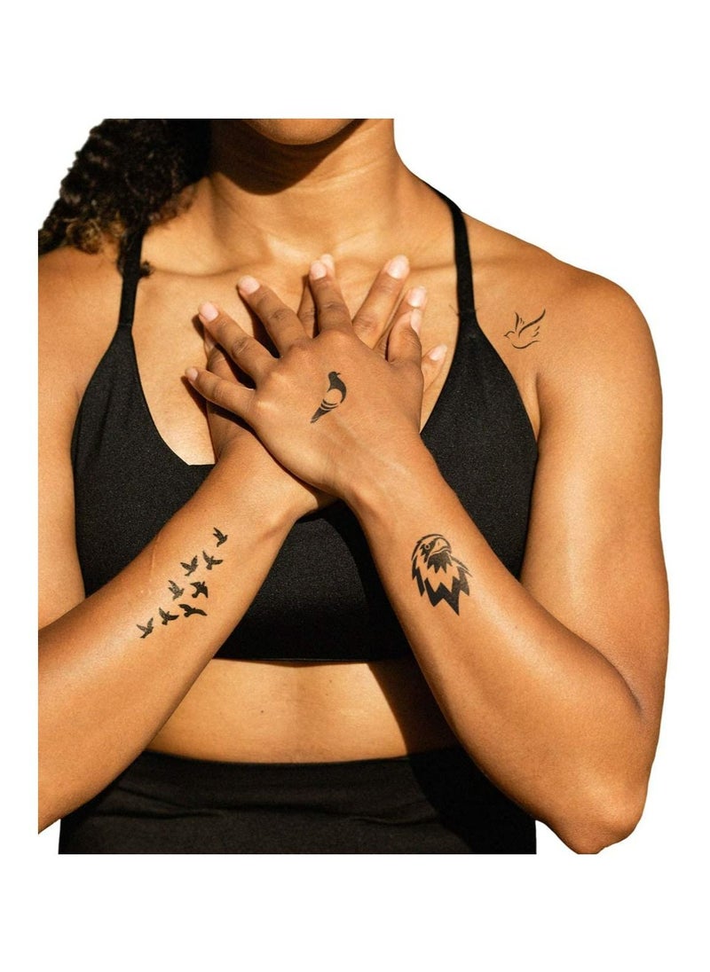 Le Inka - Le Inka Temporary Tattoos Pack of 4 Water-Permeable Breathable Long Lasting Lasts 1-2 Weeks Premium Plant-Based Men & Women Birds Collection - Image 1