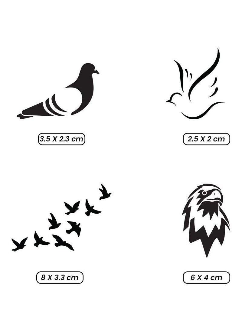 Le Inka - Le Inka Temporary Tattoos Pack of 4 Water-Permeable Breathable Long Lasting Lasts 1-2 Weeks Premium Plant-Based Men & Women Birds Collection - Image 1