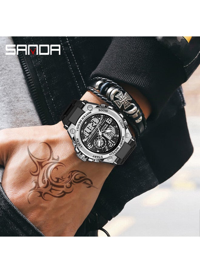 Sanda Electronic Watch For Men, Students, Sports, Waterproof, Luminous, For Middle And High School Students, Military Enlistment, Outdoor Timing Electronic Watch - Image 5
