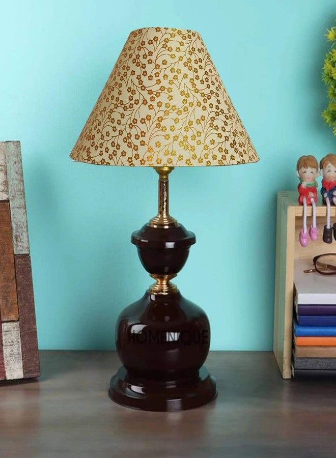 Homenique Golden Flower Traditional Rustic Farmhouse Table Lamps with Fabric Shade for Living Room Bedroom House Bedside Nightstand Home Office (Bulb not Included, Black) - Image 1
