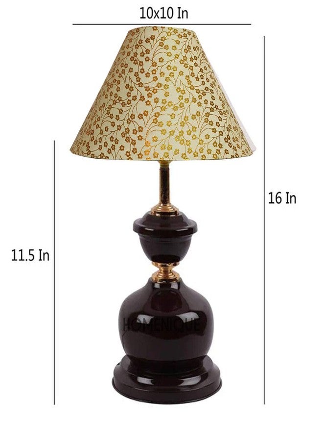 Homenique Golden Flower Traditional Rustic Farmhouse Table Lamps with Fabric Shade for Living Room Bedroom House Bedside Nightstand Home Office (Bulb not Included, Black) - Image 2