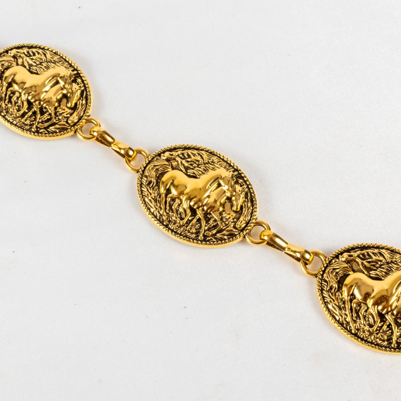 The Black Pearl Accessories Golden Horse Metal Waist Belt For Her - Image 3