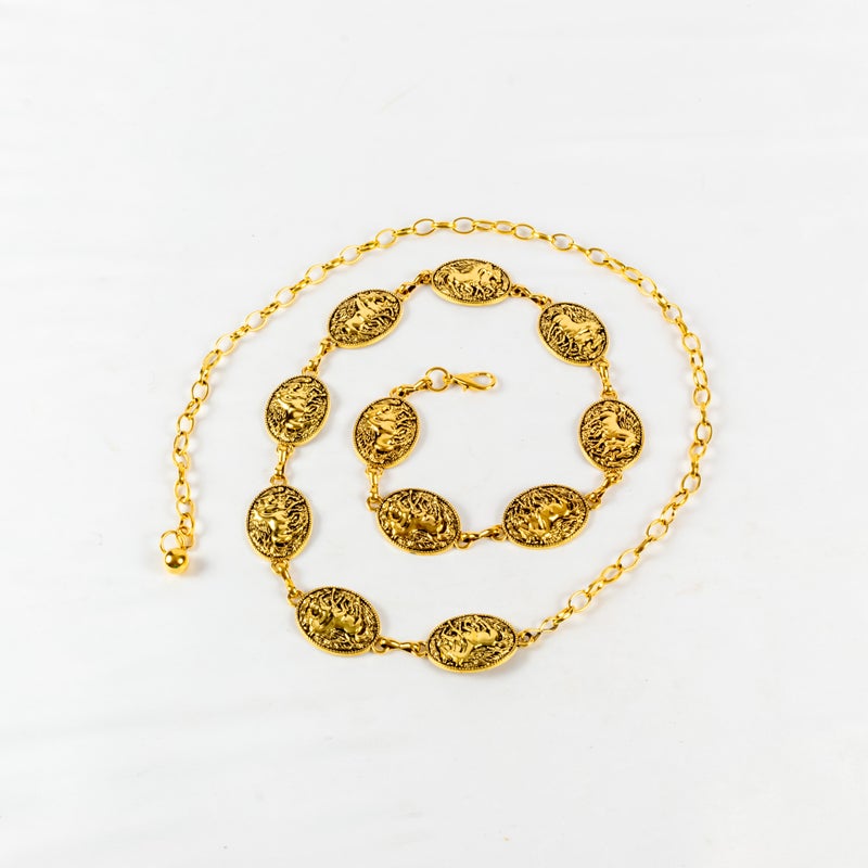 The Black Pearl Accessories Golden Horse Metal Waist Belt For Her - Image 1