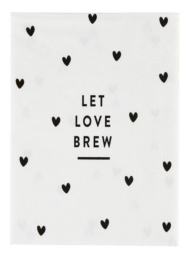 Santa Barbara Design Studio 3-Ply Paper Beverage Napkins Coffee Themed 20-Count Cocktail Napkin Pack, 5" x 5", Let Love Brew - Image 1