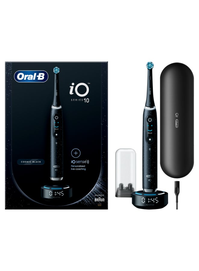 Oral-B فرشاة أسنان Io Series 10 Cosmic Black Ai القابلة لإعادة الشحن، 7 أوضاع ذكية لتتبع الأسنان ثلاثي الأبعاد - Image 3