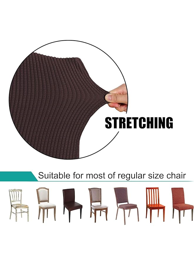 erorex Dining Chair Covers Stretch Chair Covers For Dining Room Chair Slipcover Removable Kitchen Chair Covers Chair Protector Covers For Dining Room Hotel Brown 2Pcs - Image 2