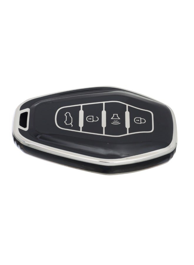 Generic Premium TPU Quality Silicone Key Car Cover – Durable, Flexible, and Scratch-Resistant Protection for Your Car Keys – Custom Fit Design for a Sleek Look – Compatible with All Jetour Models - Black Silver  - Image 2