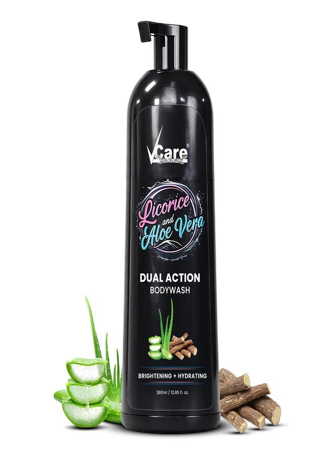 VCare Dual Action Body Wash 380 ml | Brightening & Hydrating with Aloe Vera & Licorice | Soap-Free, Paraben-Free For Glowing & Soft Skin | Suitable for All Skin Types - Image 1