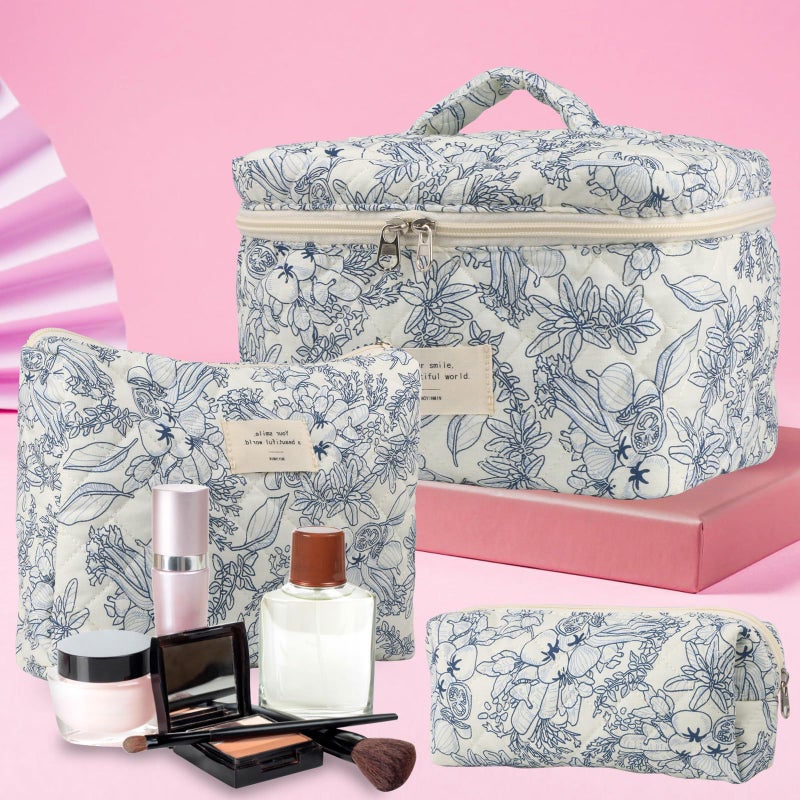 Popular Small Fresh Cute Cotton Cosmetic Bag Niche Portable Wash Storage Bag Floral Ins Cute Box Bag Box - Image 4