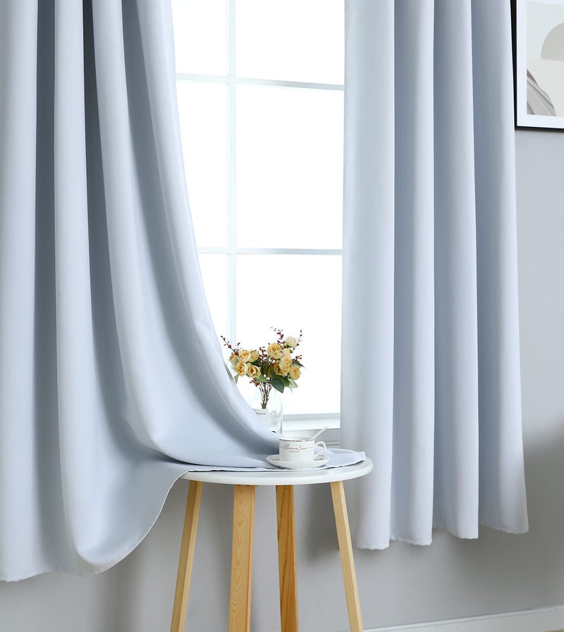 INLINAS 52W x 84L Inch Blackout Curtains for Bedroom  Thermal Insulated  Noise Reduction  Energy Saving Set of 2 Panels  Off White - Image 3