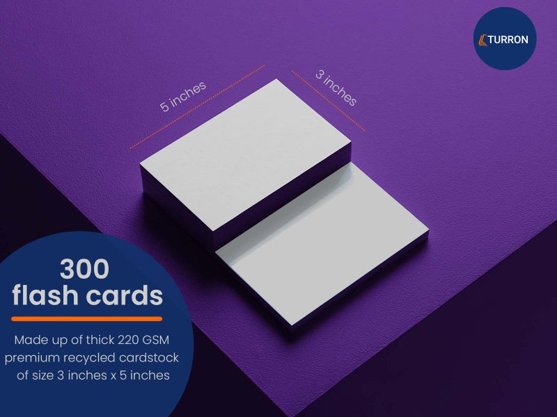 Turron Blank Index Flash Cards (300, White, 3 x 5 Inch, Dotted) - Image 2