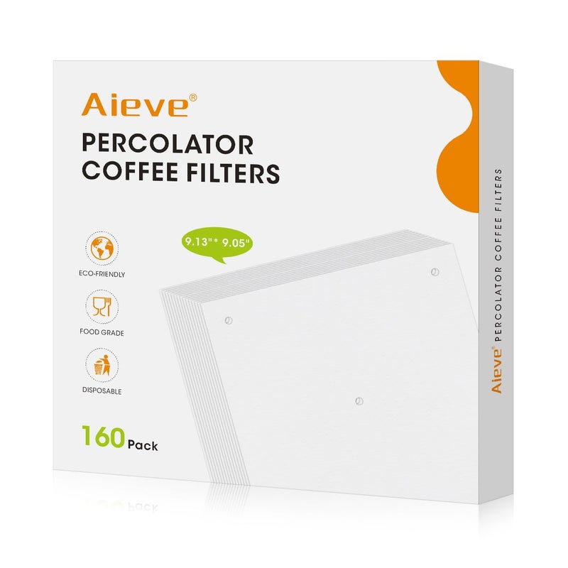 Aieve Percolator Coffee Filters Coffee Filters for Percolator Coffee Pot Electric 160 Count