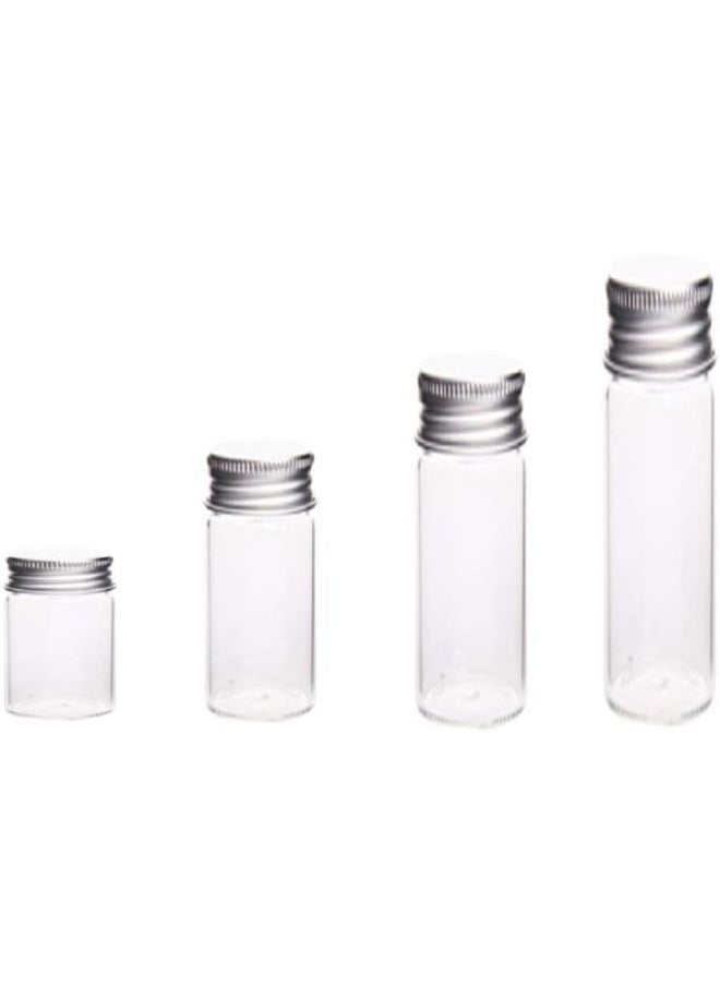glasstore 10Pcs Glass Sealed Bottle with Screw Aluminum Cap Clear Tiny Empty Sample Vials Glass Jars Containers Cute Wishes Bottle (15ml)  - Image 2