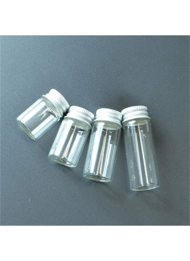glasstore 10Pcs Glass Sealed Bottle with Screw Aluminum Cap Clear Tiny Empty Sample Vials Glass Jars Containers Cute Wishes Bottle (15ml)  - Image 5