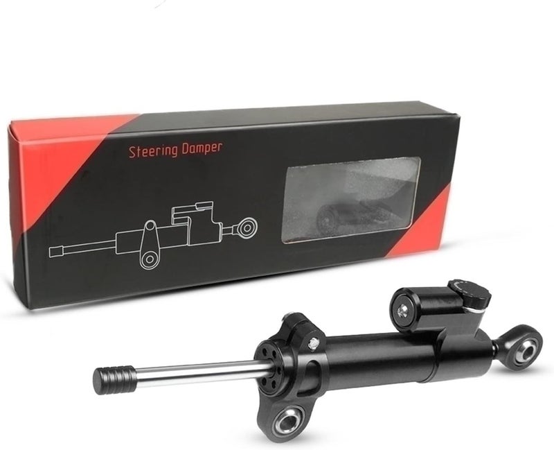 CNC Motorcycle Steering Damper Safety Control 255MM Black Color - Image 1