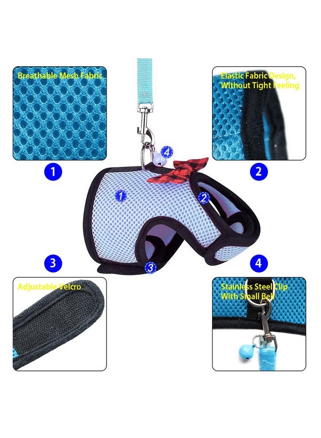 Rypet Guinea Pig Harness and Leash - Soft Mesh Small Animal Harness with Safe Bell, No Pull Comfort Padded Vest for Guinea Pigs, Ferret, Chinchilla and Similar Small Animals - Image 5