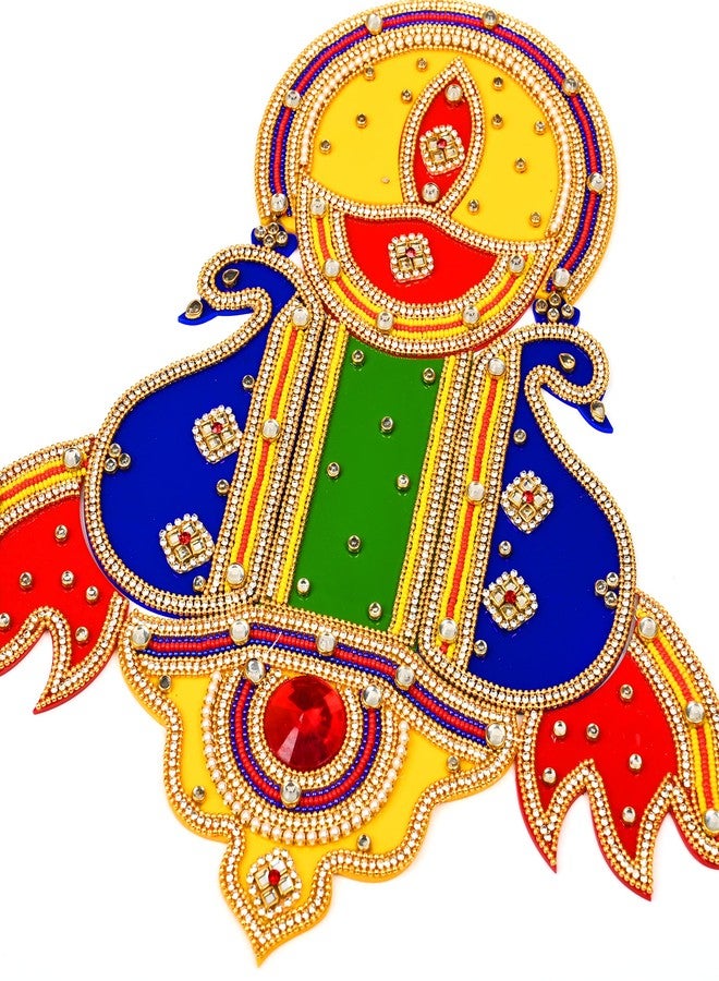 أديتري_كرييشن تصميم أرضي من إبداعات أدتري، رانجولي طاووس مع ديا / ديكور منزلي / ديكور / رانجولي هندي تقليدي مصنوع يدويًا من الأكريليك / ديكور أرضي / حفل زفاف هندي / هدية تذكارية (المقاس: 12 بوصة × 11 بوصة) (متعدد الألوان) - Image 4