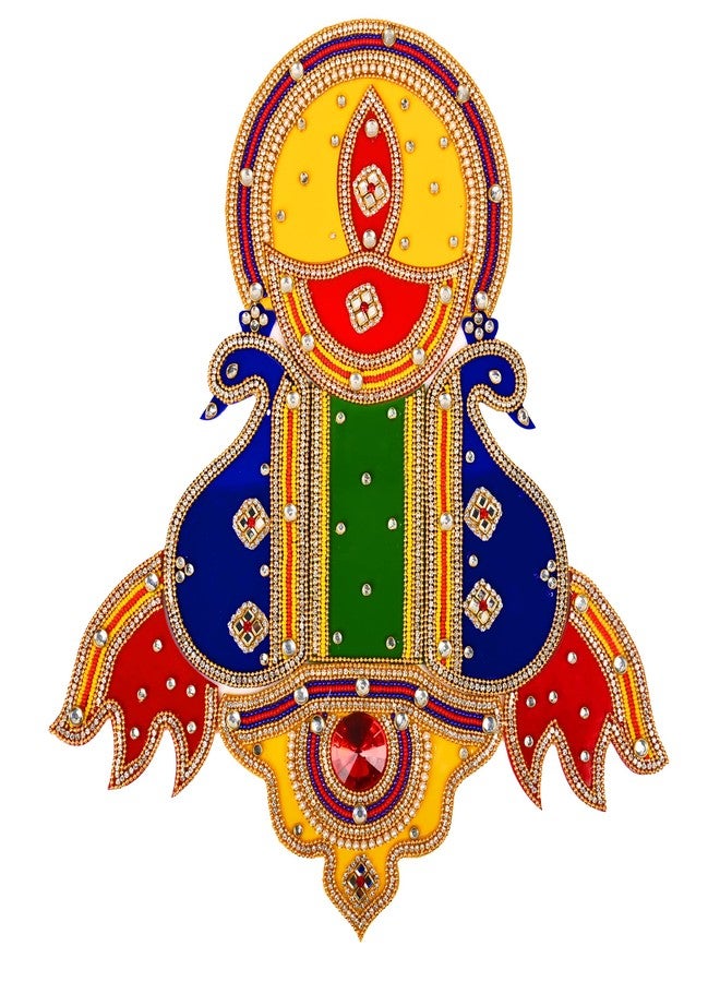 أديتري_كرييشن تصميم أرضي من إبداعات أدتري، رانجولي طاووس مع ديا / ديكور منزلي / ديكور / رانجولي هندي تقليدي مصنوع يدويًا من الأكريليك / ديكور أرضي / حفل زفاف هندي / هدية تذكارية (المقاس: 12 بوصة × 11 بوصة) (متعدد الألوان) - Image 1