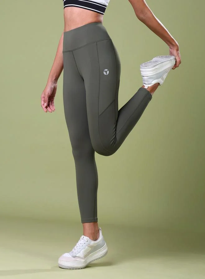 Technosport Technosport Logo Print Exposed Seam Leggings