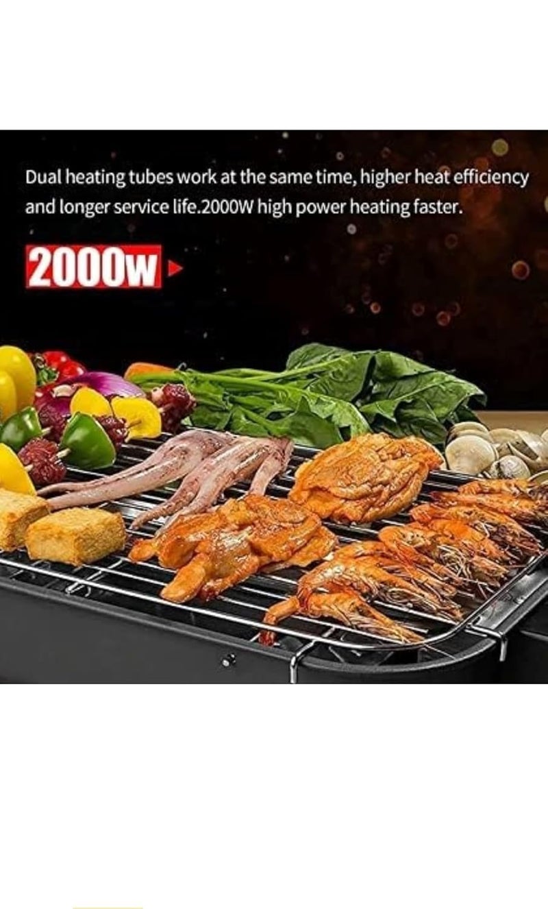 AUREUS Powder Coated 2000 Watts Electric Barbeque Grill Tandoor Grills Contact Grill Portable Grill Outdoor Picnic Griller Light Weight Grill - Image 2