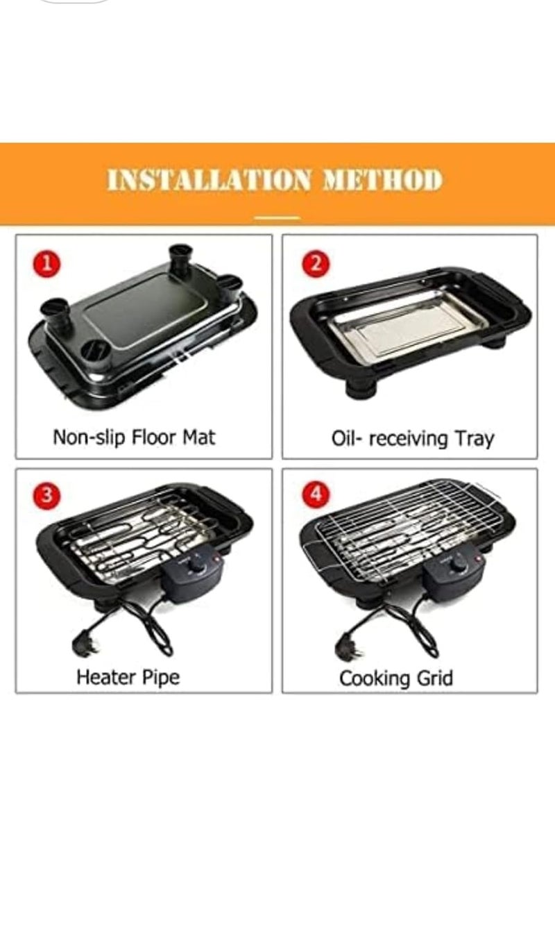AUREUS Powder Coated 2000 Watts Electric Barbeque Grill Tandoor Grills Contact Grill Portable Grill Outdoor Picnic Griller Light Weight Grill - Image 4