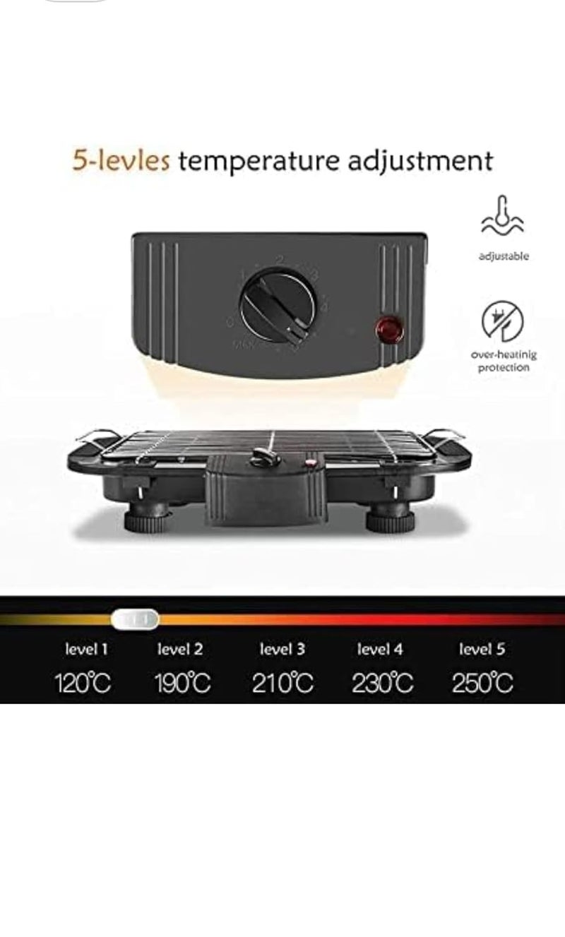 AUREUS Powder Coated 2000 Watts Electric Barbeque Grill Tandoor Grills Contact Grill Portable Grill Outdoor Picnic Griller Light Weight Grill - Image 3