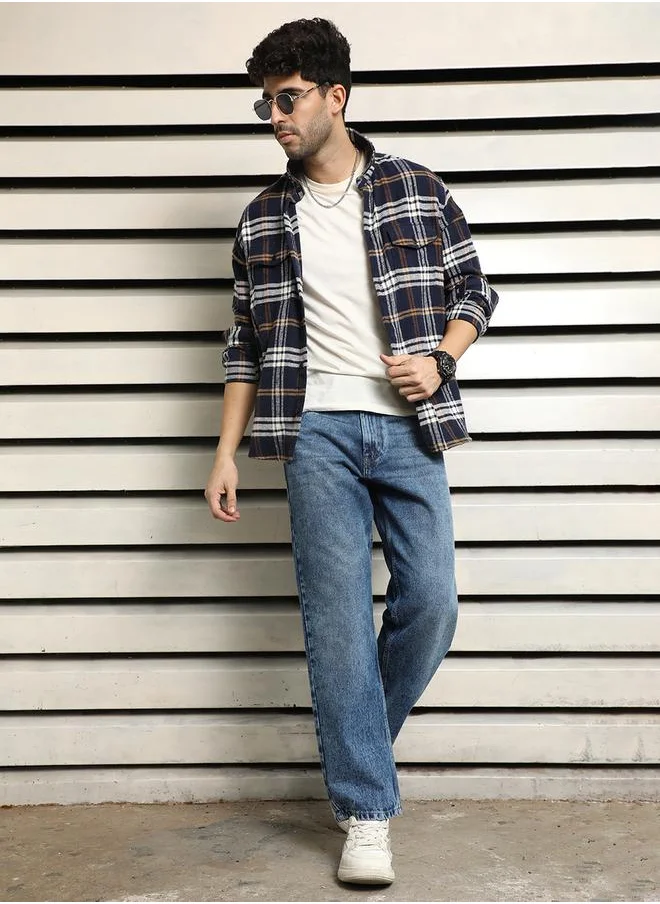 هاي ستار Mid Rise Regular Fit Faded Jeans by Styli