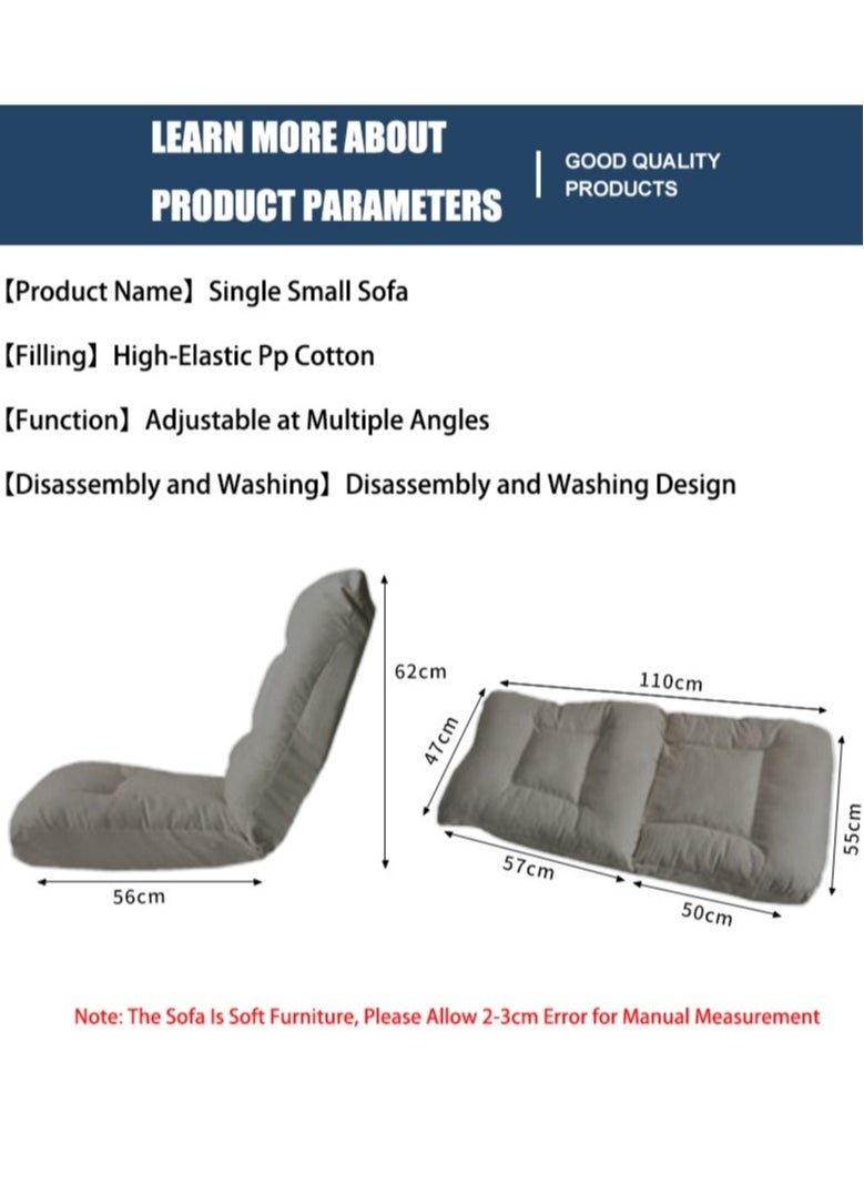 VUCATIN Folding Floor Chair Lounge Sofa Folding Single-Back Sofa Cushion Multi Angle Adjustment Padded Sleeper Bed Removable Washable Sofa For Balcony Bedroom With Pillow Single Sofa  - Image 5
