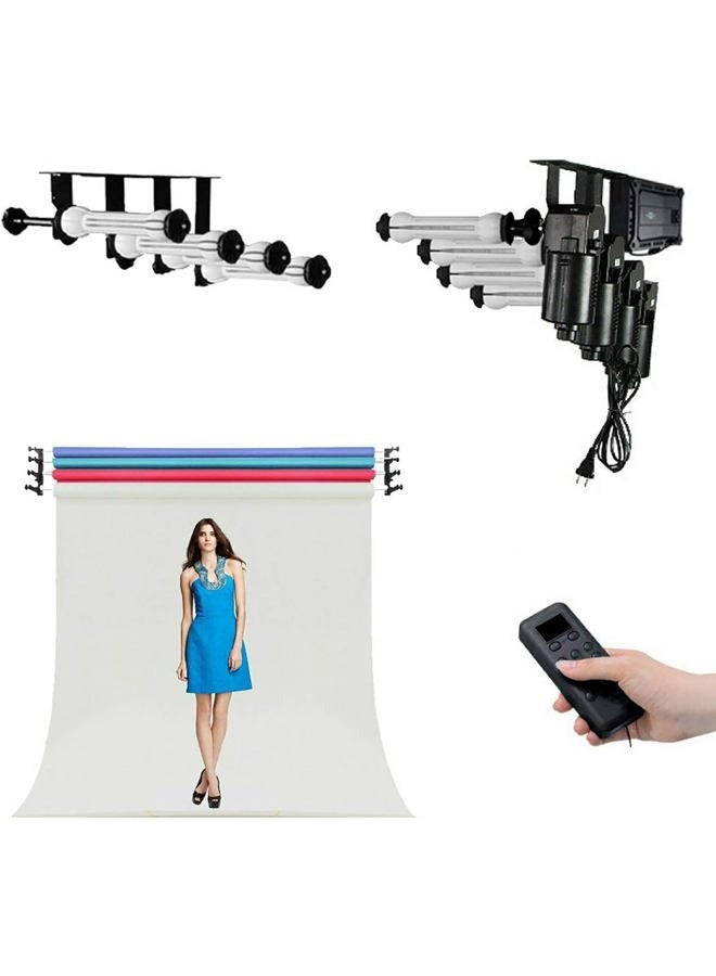Fotoconic 4 Roller Motorized Electric Wall Ceiling Mount Background Support System with Remote - Image 1