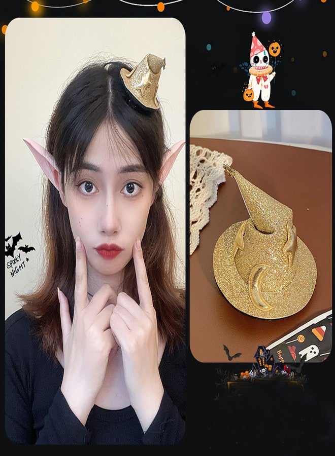 Soochat Halloweeni Witch Hat Hair Clips Mini Top Hat Hair Clips Small Hat Hair Pins for Women Girl Halloween Hair Decorations Accessories 2Pcs - Image 5